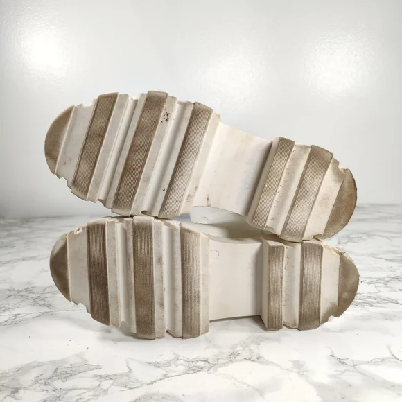 Gia X Pernille Tiesbaek White Leather Tubular Combat Boots Size 38.5 - Picture 11 of 14